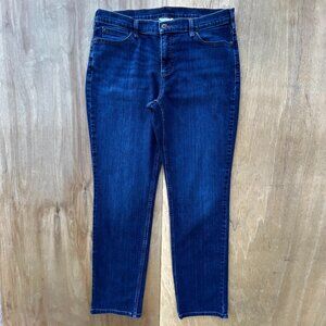 DULUTH TRADING CO STRAIGHT JEANS MEN’S sz 14/31 Blue Dark Wash Denim